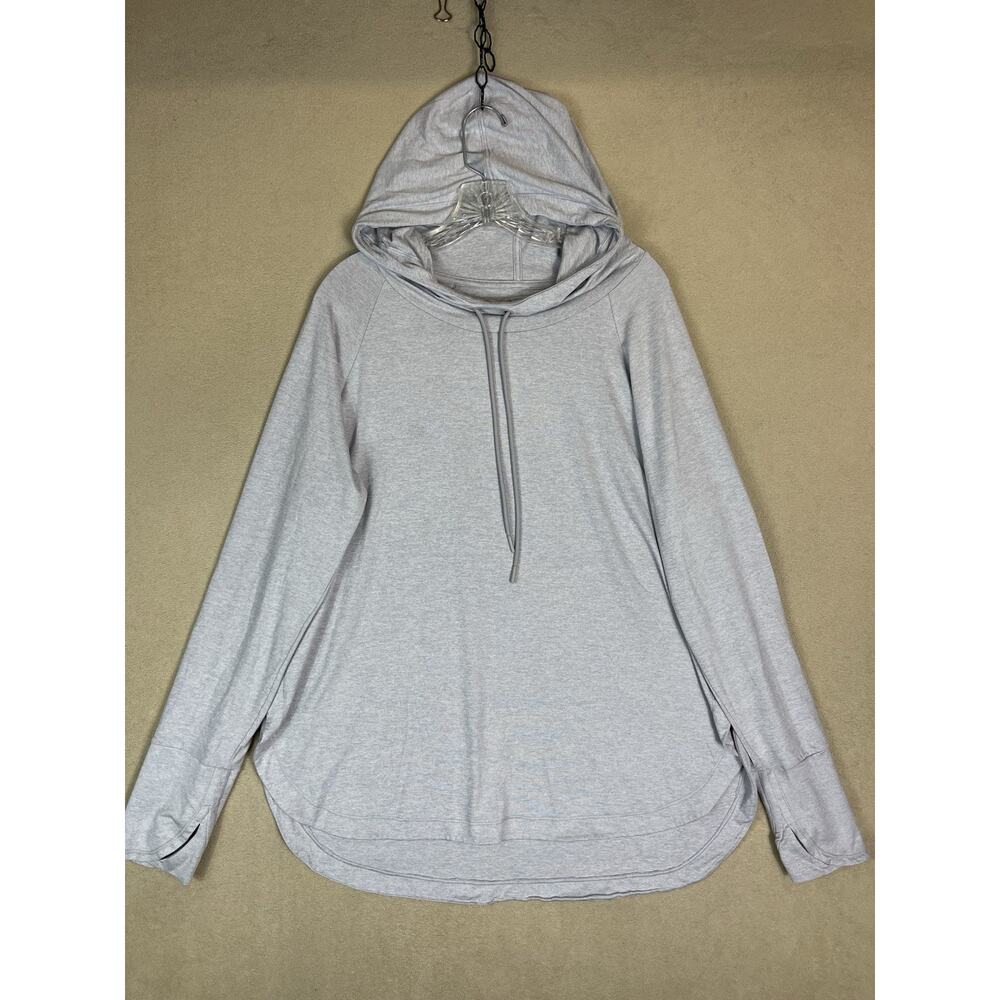 Athleta Hoodie Womens XL Gray Uptempo Long Sleeve Lightweight Sweatshirt